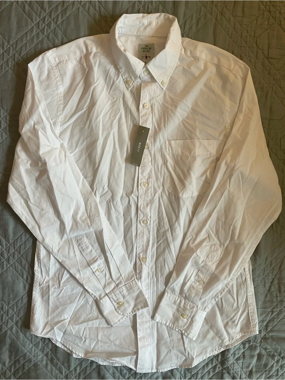 J. CREW Poplin shirt with button-down collar in White Size S NWT $89.50 CT996